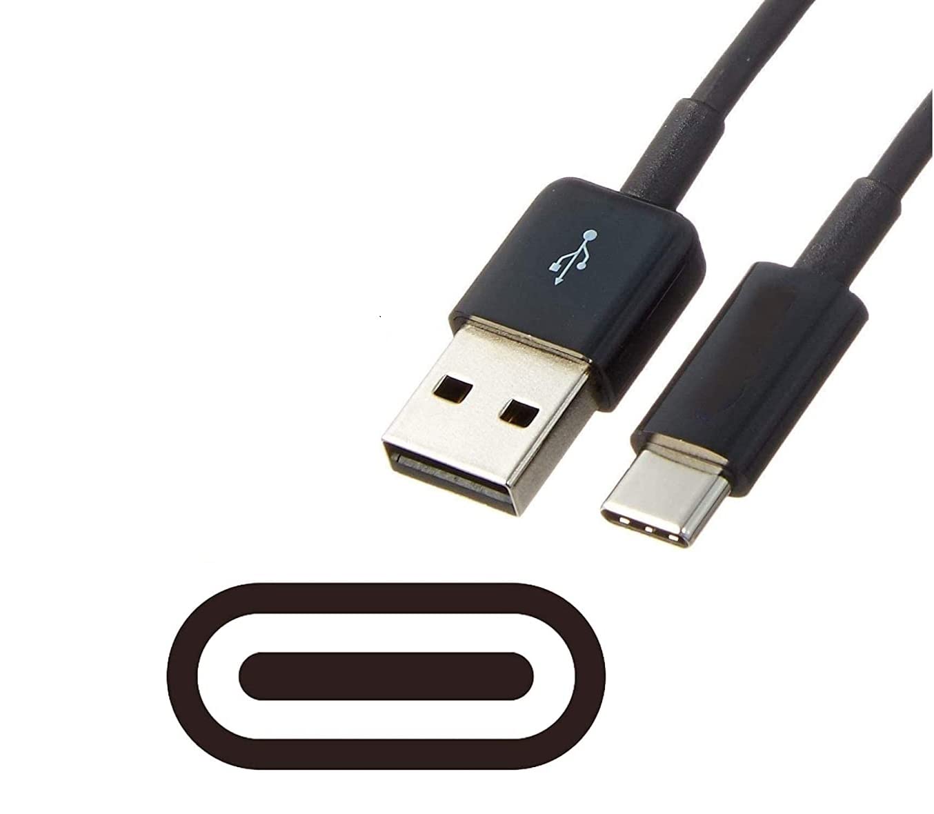 1.2m / 4ft USB to USB C Fast Charger Cable Black by Justjack