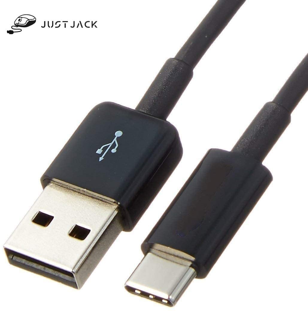 1.2m / 4ft USB to USB C Fast Charger Cable Black by Justjack