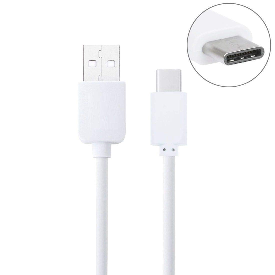 1m / 3ft USB to USB C Fast Charger Cable White by Justjack