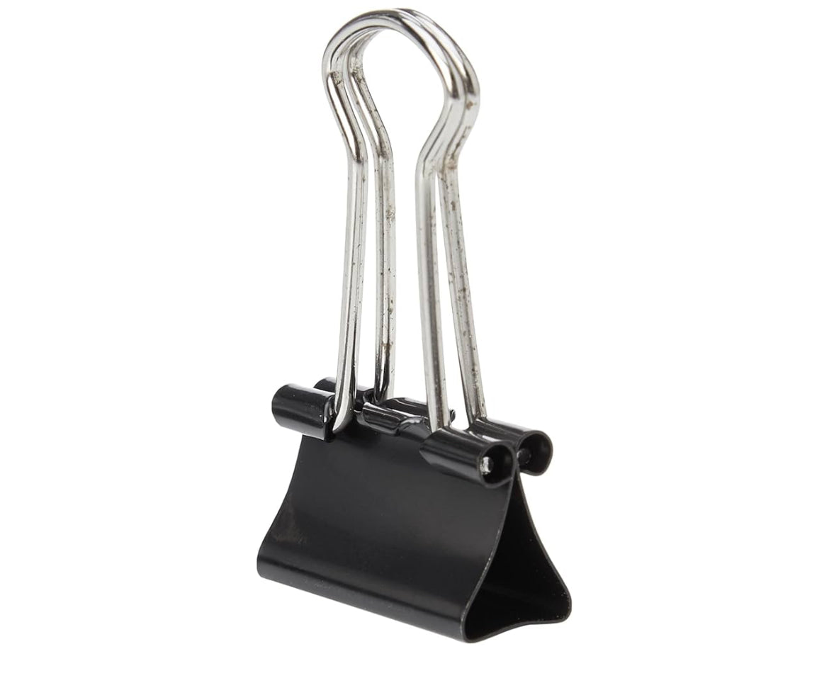 Foldback File Paper Clip (19mm) Box of 10 Space Saving Clips by Q-Connect