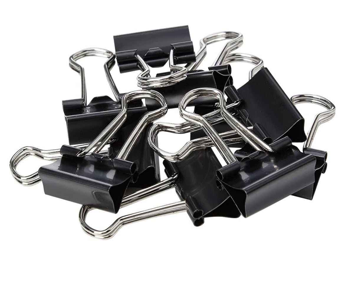 Foldback File Paper Clip (19mm) Box of 10 Space Saving Clips by Q-Connect
